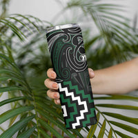 Maori Taiaha Pounamu Whakairo Personalized Skinny Tumbler Jade Poutama Motifs LT7 - Polynesian Pride