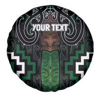 Maori Taiaha Pounamu Whakairo Personalized Spare Tire Cover Jade Poutama Motifs