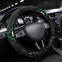 Maori Taiaha Pounamu Whakairo Steering Wheel Cover Jade Poutama Motifs