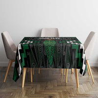Maori Taiaha Pounamu Whakairo Personalized Tablecloth Jade Poutama Motifs