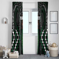 Maori Taiaha Pounamu Whakairo Personalized Window Curtain Jade Poutama Motifs