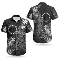 Black Kuki Airani Tapakau Couples Matching Short Sleeve Bodycon Dress and Hawaiian Shirt Tribal Anchor Mix Tiare LT7 - Polynesian Pride