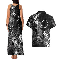 Black Kuki Airani Tapakau Couples Matching Tank Maxi Dress and Hawaiian Shirt Tribal Anchor Mix Tiare LT7 - Polynesian Pride
