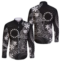 Black Kuki Airani Tapakau Family Matching Long Sleeve Bodycon Dress and Hawaiian Shirt Tribal Anchor Mix Tiare LT7 Dad's Shirt - Long Sleeve Black - Polynesian Pride