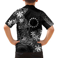 Black Kuki Airani Tapakau Family Matching Off The Shoulder Long Sleeve Dress and Hawaiian Shirt Tribal Anchor Mix Tiare LT7 - Polynesian Pride
