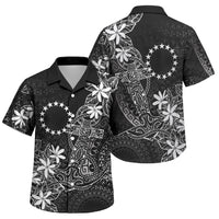 Black Kuki Airani Tapakau Family Matching Off The Shoulder Long Sleeve Dress and Hawaiian Shirt Tribal Anchor Mix Tiare LT7 Son's Shirt Black - Polynesian Pride