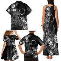 Black Kuki Airani Tapakau Family Matching Tank Maxi Dress and Hawaiian Shirt Tribal Anchor Mix Tiare LT7 Mom's Dress Black - Polynesian Pride