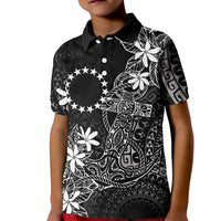 Black Kuki Airani Tapakau Kid Polo Shirt Tribal Anchor Mix Tiare