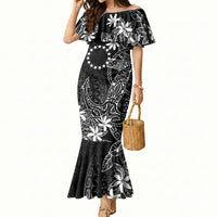 Black Kuki Airani Tapakau Mermaid Dress Tribal Anchor Mix Tiare LT7 Women Black - Polynesian Pride
