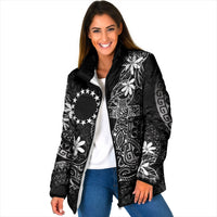 Black Kuki Airani Tapakau Padded Jacket Tribal Anchor Mix Tiare
