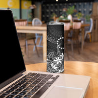 Black Kuki Airani Tapakau Skinny Tumbler Tribal Anchor Mix Tiare LT7 - Polynesian Pride