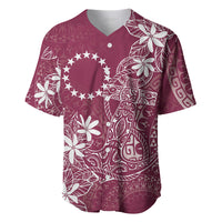 Maroon Kuki Airani Tapakau Baseball Jersey Tribal Anchor Mix Tiare