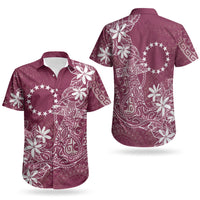 Maroon Kuki Airani Tapakau Couples Matching Short Sleeve Bodycon Dress and Hawaiian Shirt Tribal Anchor Mix Tiare LT7 - Polynesian Pride