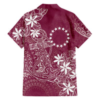 Maroon Kuki Airani Tapakau Family Matching Mermaid Dress and Hawaiian Shirt Tribal Anchor Mix Tiare LT7 Dad's Shirt - Long Sleeve Maroon - Polynesian Pride