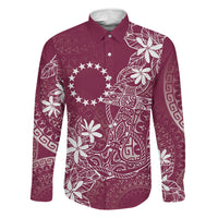 Maroon Kuki Airani Tapakau Family Matching Mermaid Dress and Hawaiian Shirt Tribal Anchor Mix Tiare LT7 Daughter's Dress Maroon - Polynesian Pride