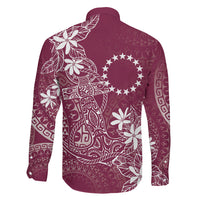 Maroon Kuki Airani Tapakau Family Matching Off Shoulder Short Dress and Hawaiian Shirt Tribal Anchor Mix Tiare LT7 Son's Shirt Maroon - Polynesian Pride