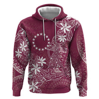 Maroon Kuki Airani Tapakau Hoodie Tribal Anchor Mix Tiare