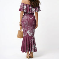 Maroon Kuki Airani Tapakau Mermaid Dress Tribal Anchor Mix Tiare LT7 - Polynesian Pride