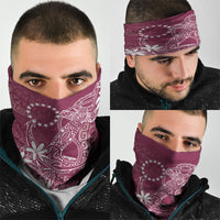Maroon Kuki Airani Tapakau Neck Gaiter Tribal Anchor Mix Tiare