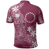 Maroon Kuki Airani Tapakau Polo Shirt Tribal Anchor Mix Tiare LT7 - Polynesian Pride