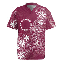 Maroon Kuki Airani Tapakau Rugby Jersey Tribal Anchor Mix Tiare