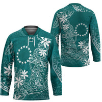 Teal Kuki Airani Tapakau Hockey Jersey Tribal Anchor Mix Tiare