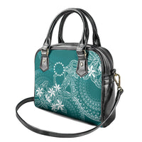 Teal Kuki Airani Tapakau Shoulder Handbag Tribal Anchor Mix Tiare