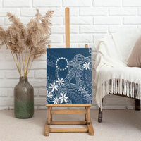 Navy Kuki Airani Tapakau Canvas Wall Art Tribal Anchor Mix Tiare