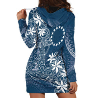 Navy Kuki Airani Tapakau Hoodie Dress Tribal Anchor Mix Tiare