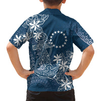 Navy Kuki Airani Tapakau Kid Hawaiian Shirt Tribal Anchor Mix Tiare LT7 - Polynesian Pride