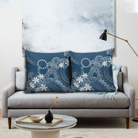 Navy Kuki Airani Tapakau Pillow Cover Tribal Anchor Mix Tiare