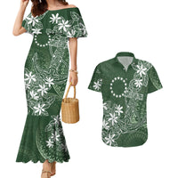 Sage Green Kuki Airani Tapakau Couples Matching Mermaid Dress and Hawaiian Shirt Tribal Anchor Mix Tiare LT7 Sage Green - Polynesian Pride