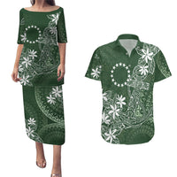 Sage Green Kuki Airani Tapakau Couples Matching Puletasi and Hawaiian Shirt Tribal Anchor Mix Tiare LT7 Sage Green - Polynesian Pride