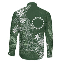Sage Green Kuki Airani Tapakau Family Matching Long Sleeve Bodycon Dress and Hawaiian Shirt Tribal Anchor Mix Tiare LT7 Son's Shirt Sage Green - Polynesian Pride