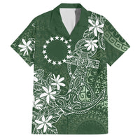 Sage Green Kuki Airani Tapakau Family Matching Puletasi and Hawaiian Shirt Tribal Anchor Mix Tiare LT7 Dad's Shirt - Short Sleeve Sage Green - Polynesian Pride
