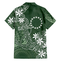 Sage Green Kuki Airani Tapakau Family Matching Tank Maxi Dress and Hawaiian Shirt Tribal Anchor Mix Tiare LT7 Dad's Shirt - Long Sleeve Sage Green - Polynesian Pride