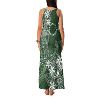 Sage Green Kuki Airani Tapakau Family Matching Tank Maxi Dress and Hawaiian Shirt Tribal Anchor Mix Tiare LT7 - Polynesian Pride