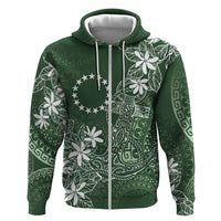 Sage Green Kuki Airani Tapakau Hoodie Tribal Anchor Mix Tiare