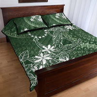 Sage Green Kuki Airani Tapakau Quilt Bed Set Tribal Anchor Mix Tiare