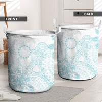 Turquoise Kuki Airani Tapakau Laundry Basket Tribal Anchor Mix Tiare