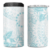 Turquoise Kuki Airani Tapakau 4 in 1 Can Cooler Tumbler Tribal Anchor Mix Tiare