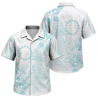 Turquoise Kuki Airani Tapakau Family Matching Off Shoulder Maxi Dress and Hawaiian Shirt Tribal Anchor Mix Tiare LT7 Son's Shirt Turquoise - Polynesian Pride