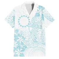 Turquoise Kuki Airani Tapakau Family Matching Off Shoulder Short Dress and Hawaiian Shirt Tribal Anchor Mix Tiare LT7 Dad's Shirt - Short Sleeve Turquoise - Polynesian Pride
