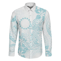 Turquoise Kuki Airani Tapakau Family Matching Off Shoulder Short Dress and Hawaiian Shirt Tribal Anchor Mix Tiare LT7 Daughter's Dress Turquoise - Polynesian Pride
