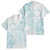 Turquoise Kuki Airani Tapakau Family Matching Tank Maxi Dress and Hawaiian Shirt Tribal Anchor Mix Tiare LT7 Dad's Shirt - Short Sleeve Turquoise - Polynesian Pride