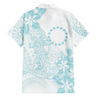 Turquoise Kuki Airani Tapakau Family Matching Tank Maxi Dress and Hawaiian Shirt Tribal Anchor Mix Tiare LT7 Dad's Shirt - Long Sleeve Turquoise - Polynesian Pride