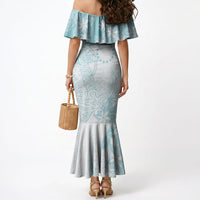 Turquoise Kuki Airani Tapakau Mermaid Dress Tribal Anchor Mix Tiare LT7 - Polynesian Pride