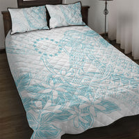 Turquoise Kuki Airani Tapakau Quilt Bed Set Tribal Anchor Mix Tiare