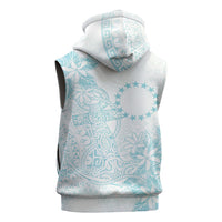 Turquoise Kuki Airani Tapakau Sleeveless Hoodie Tribal Anchor Mix Tiare