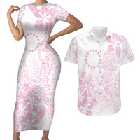 Candy Pink Kuki Airani Tapakau Couples Matching Short Sleeve Bodycon Dress and Hawaiian Shirt Tribal Anchor Mix Tiare LT7 Candy Pink - Polynesian Pride
